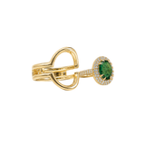 2.37ct Diamond Emerald 18K Gold Signet Ring