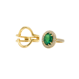 2.37ct Diamond Emerald 18K Gold Signet Ring