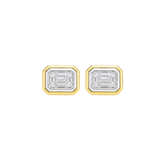 0.79ct Diamond 14K Gold Illusion Double Bezel Earrings