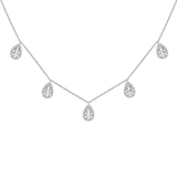 1.25ct Diamond 18K Gold Pear Drop Stationed Necklace