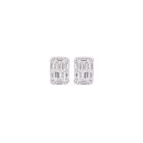 0.94ct Diamond 18K Gold Rectangular Illusion Set Earrings