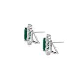 16.76ct Emerald Diamond 18K Gold Halo Earrings