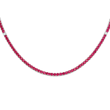 16.20ct Diamond Ruby 14K Gold Tennis Necklace