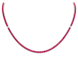 16.20ct Diamond Ruby 14K Gold Tennis Necklace
