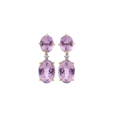 22.13cts Kunzite Diamond 18K Gold Drop Earrings