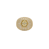 2.51ct Diamond 18K Gold Pave Signet Ring
