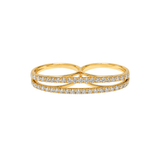 1.55ct Diamond 18K Gold Double Ring