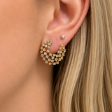 2.00ct Diamond 18K Gold Curved Earrings