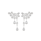 1.10ct Diamond 18K Gold Illusion Cluster Drop Earrings