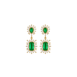 2.67ct Diamonds Emerald 18K Gold Sun Drop Earrings