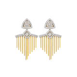 0.99ct Diamond 14K Gold Statement Multi Dangle Earrings