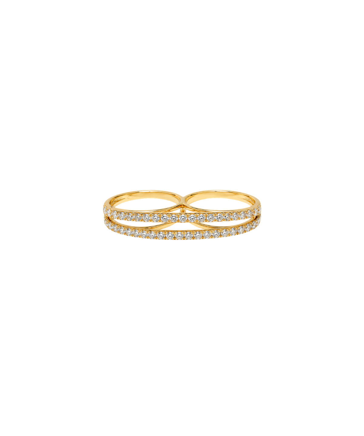 1.55ct Diamond 18K Gold Double Ring