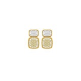 4.44ct Diamond 18K Gold Two Stone Stud Earrings