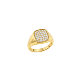 0.22ct Diamond Pave Signet Ring in 14K Yellow Gold