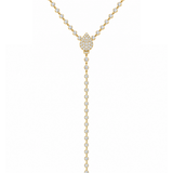 2.00ct Diamond 14K Gold Halo Pear Lariat Necklace
