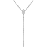 2.00ct Diamond 14K Gold Halo Pear Lariat Necklace