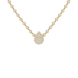 2.00ct Diamond 14K Gold Halo Pear Lariat Necklace
