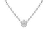 2.00ct Diamond 14K Gold Halo Pear Lariat Necklace