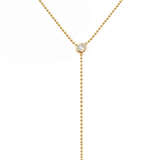 0.90ct Diamond 18K Gold Lariat Necklace