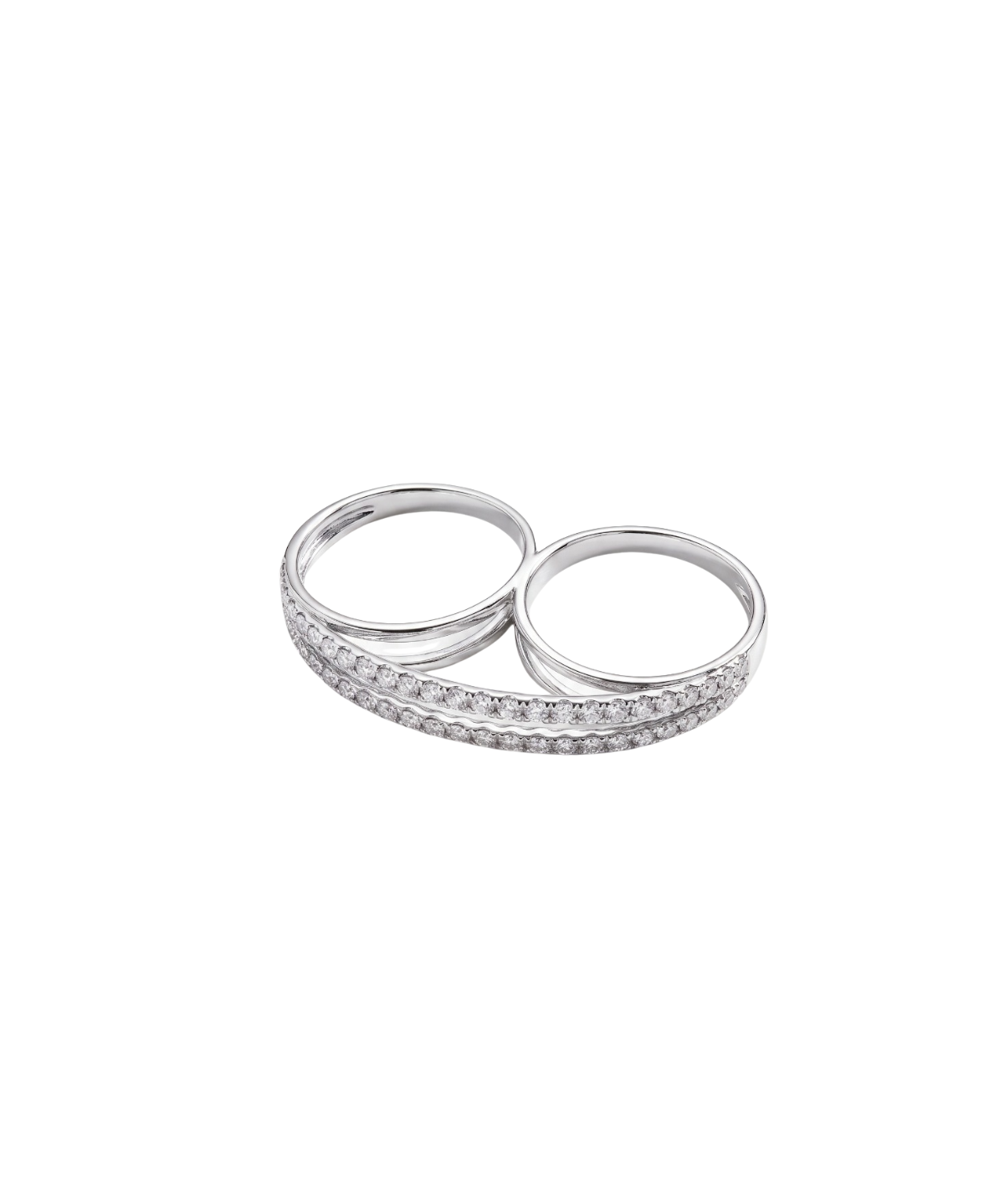 1.55ct Diamond 18K Gold Double Ring