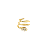 0.90ct Diamond 18K Gold Wrap Snake Ring