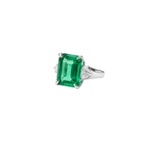 10.61ct Emerald Diamond 18K Gold Cocktail Ring
