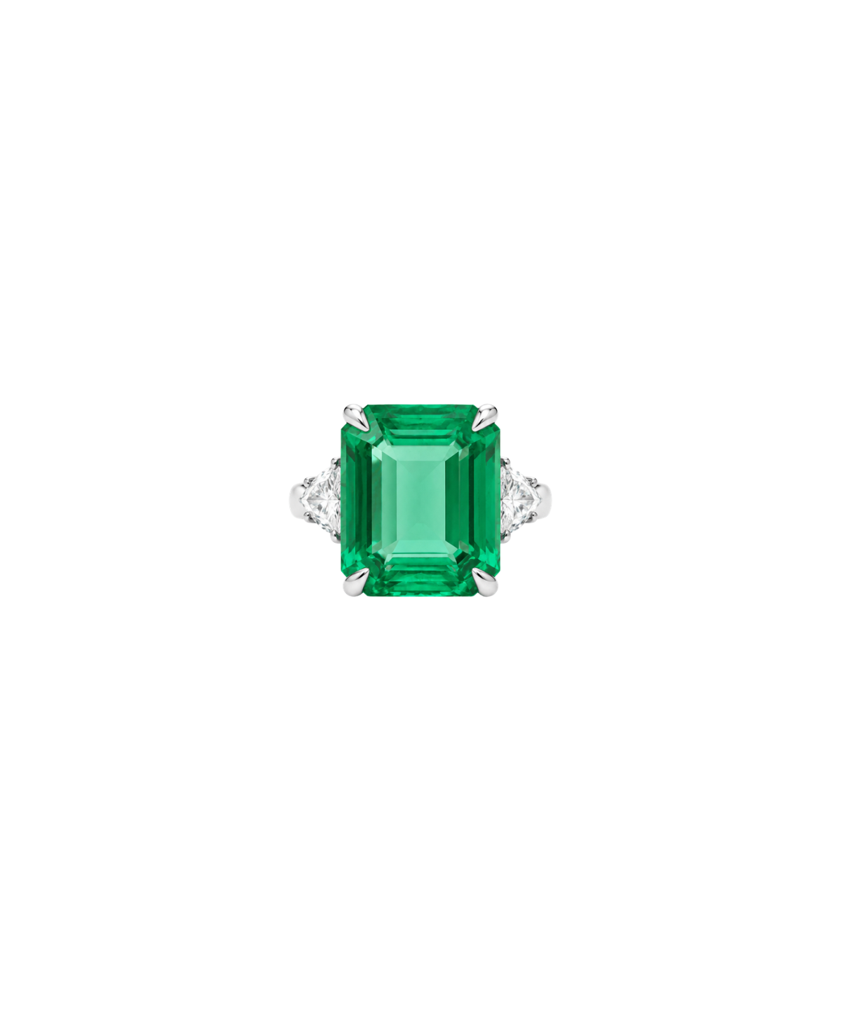 10.61ct Emerald Diamond 18K Gold Cocktail Ring