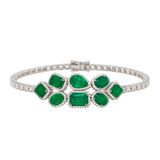 19.24ct Diamond Emerald 14K Gold Multi Shape Statement Bracelet