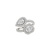 1.64ct Diamond 18K Gold Multi Shape Bypass Ring