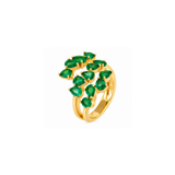 2.30ct Emerald 18K Gold Multi Row Ring