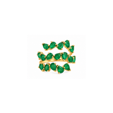 2.30ct Emerald 18K Gold Multi Row Ring