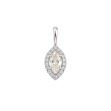 GIA 1.23ct Diamond 18K Gold Marquise Halo Pendant