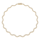 3.00ct Diamond 14K Gold Wave Tennis Necklace