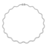 3.00ct Diamond 14K Gold Wave Tennis Necklace