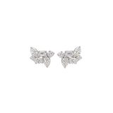 1.49ct Diamond 18K Gold Multi Shape Cluster Earrings