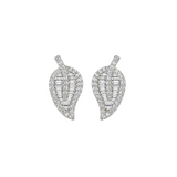 0.86ct Diamond 18K Gold Leaf Stud Earrings