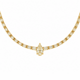 7.63ct Diamond 18K Gold Pear Tennis Necklace