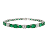 5.45ct Emerald Diamond 18K Gold Tennis Bracelet