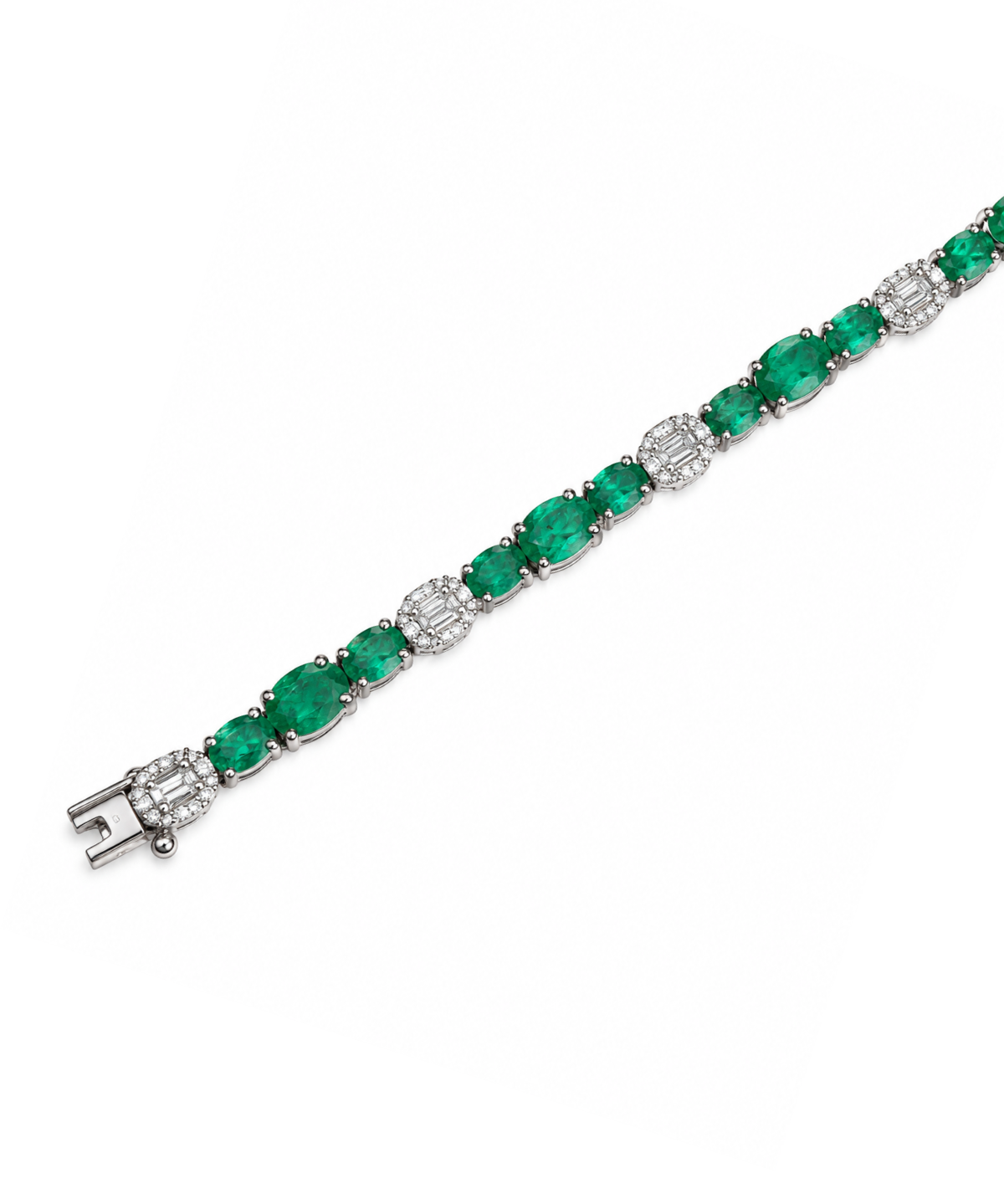 5.45ct Emerald Diamond 18K Gold Tennis Bracelet