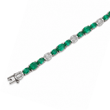 5.45ct Emerald Diamond 18K Gold Tennis Bracelet