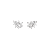 1.07ct Diamond 18K Gold Cluster Leaf Earrings