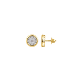 0.67ct Diamond 14K Gold Pave Bezel Earrings