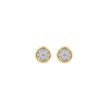 0.67ct Diamond 14K Gold Pave Bezel Earrings