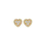 1.15ct Diamond 14K Gold Heart Stud Earrings