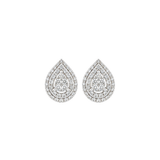 1.00ct Diamond 14K Gold Pear Cluster Stud Earrings