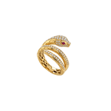 0.74ct Diamond Ruby 18K Gold Snake Ring