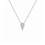 0.25ct Diamond 18K Gold Illusion Pear Pendant Necklace