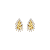 1.40ct Diamond 18K Gold Cluster Leaf Climber Earrings