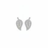 0.86ct Diamond 18K Gold Leaf Stud Earrings