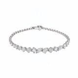 4.78ct Diamond 18K Gold Multi Shape Graduated Tennis Bracelet
